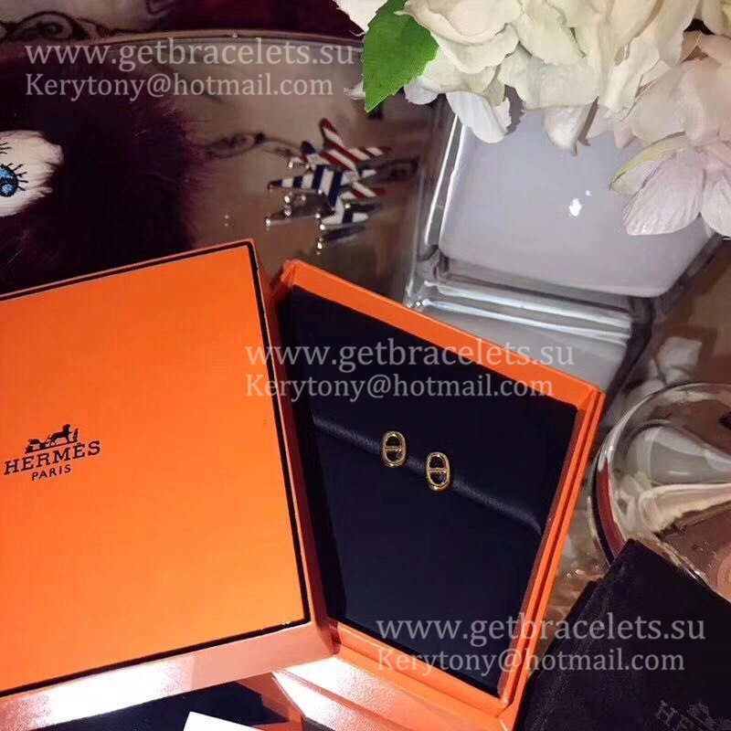 Top Hermes Chaine D’Ancre Earrings in Yellow Gold