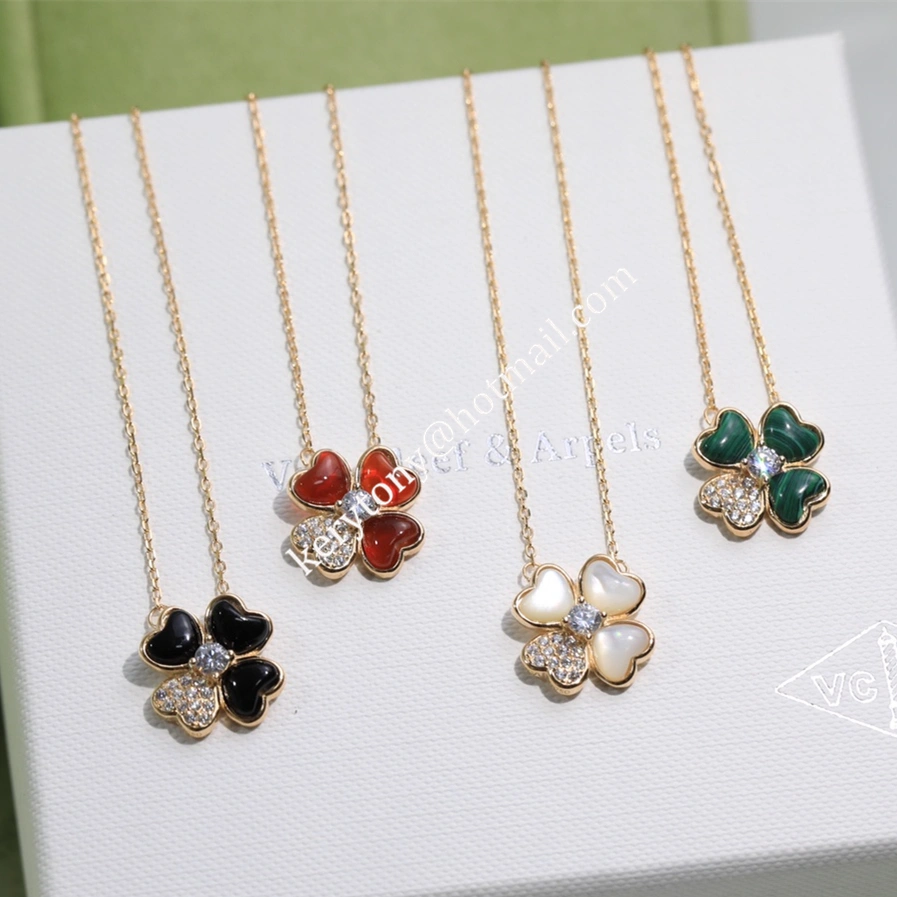 Top Sale Van Cleef Arpels Cosmos Clip Pendant Rose Gold With Diamond White Red Black Green Low Price