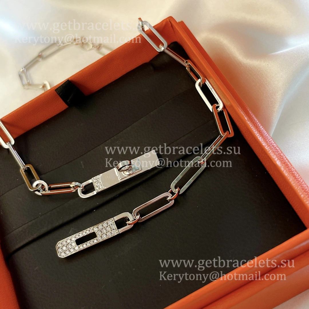 USA Hot Selling Hermes Kelly Chaine Diamond Chain Link Choker Necklace With Diamonds Silver Yellow Gold Rose Gold