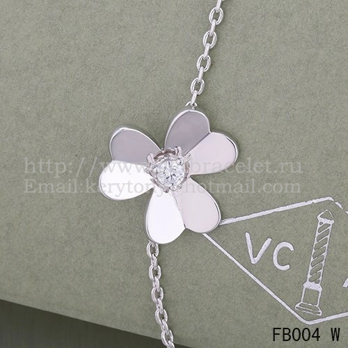 Van Cleef & Arpels Flowers Frivole Bracelet 1 Flowers White Gold With Diamond