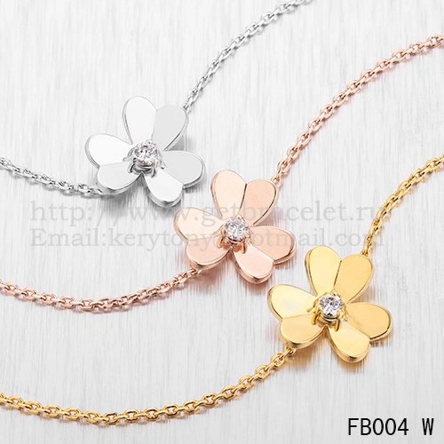 Van Cleef & Arpels Flowers Frivole Bracelet 1 Flowers White Gold With Diamond