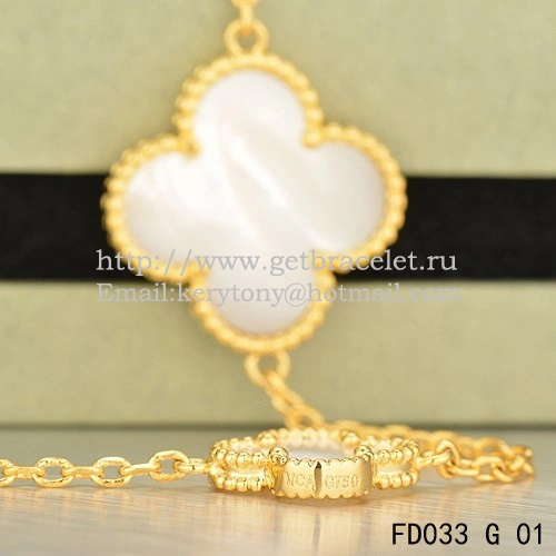 Van Cleef & Arpels Lucky Alhambra Long Necklace Yellow Gold 12 Motifs Stone Combination