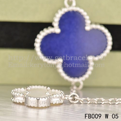 Van Cleef & Arpels Magic Alhambra Bracelet 5 Motifs White Gold With White Gray Lapis Mother Of Pearl