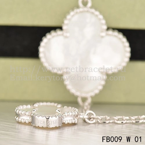 Van Cleef & Arpels Magic Alhambra Bracelet 5 Motifs White Gold With White Mother Of Pearl