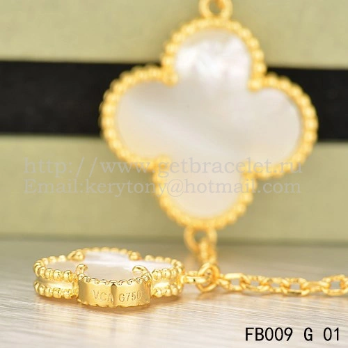 Van Cleef & Arpels Magic Alhambra Bracelet 5 Motifs Yellow Gold With White Mother Of Pearl