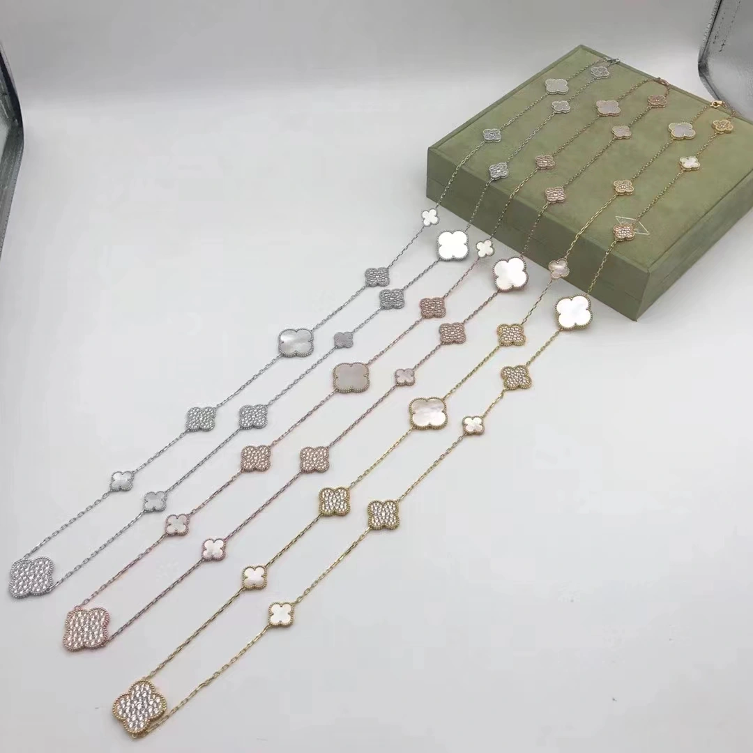 Van Cleef & Arpels Magic Alhambra Long Necklace 16 Motifs With Diamonds 120cm More Colors