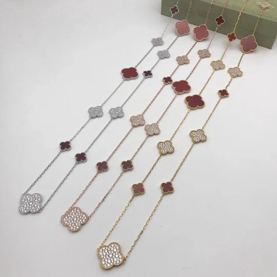 Van Cleef & Arpels Magic Alhambra Long Necklace 16 Motifs With Diamonds 120cm More Colors