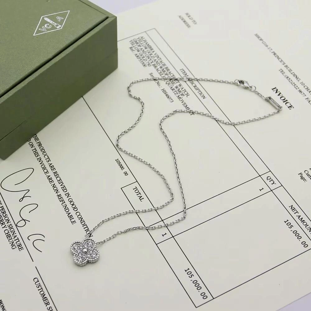 Van Cleef & Arpels Magic Vintage Alhambra Pendant With Diamond