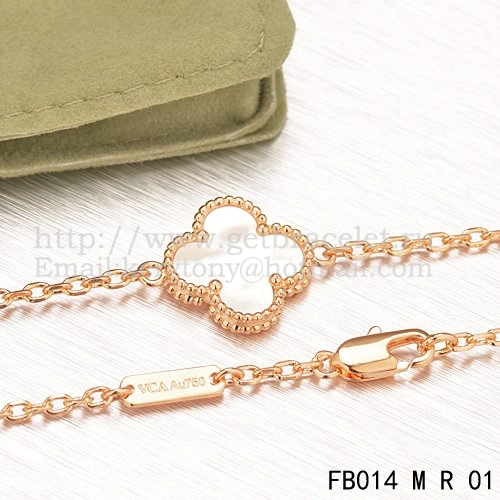 Van Cleef & Arpels Sweet Alhambra Bracelet Pink Gold With White Mother Of Pearl