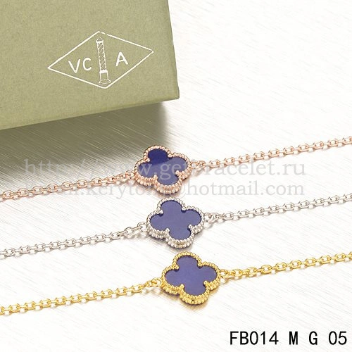 Van Cleef & Arpels Sweet Alhambra Bracelet Yellow Gold With Lapis Stone Mother Of Pearl