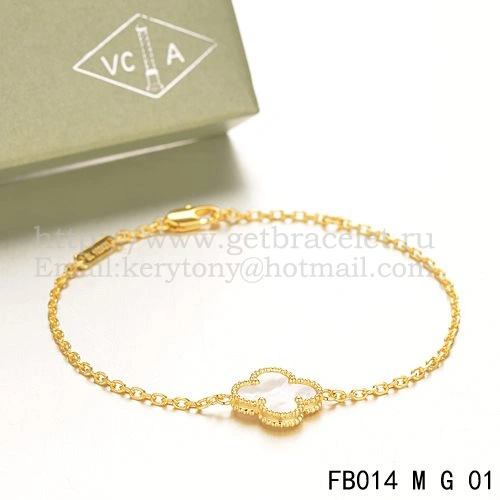 Van Cleef & Arpels Sweet Alhambra Bracelet Yellow Gold With White Mother Of Pearl