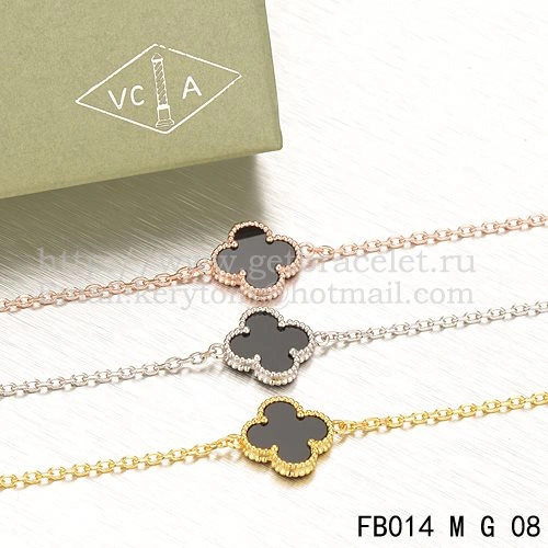 Van Cleef & Arpels Sweet Alhambra Bracelet Yelow Gold With Black Onyx Mother Of Pearl