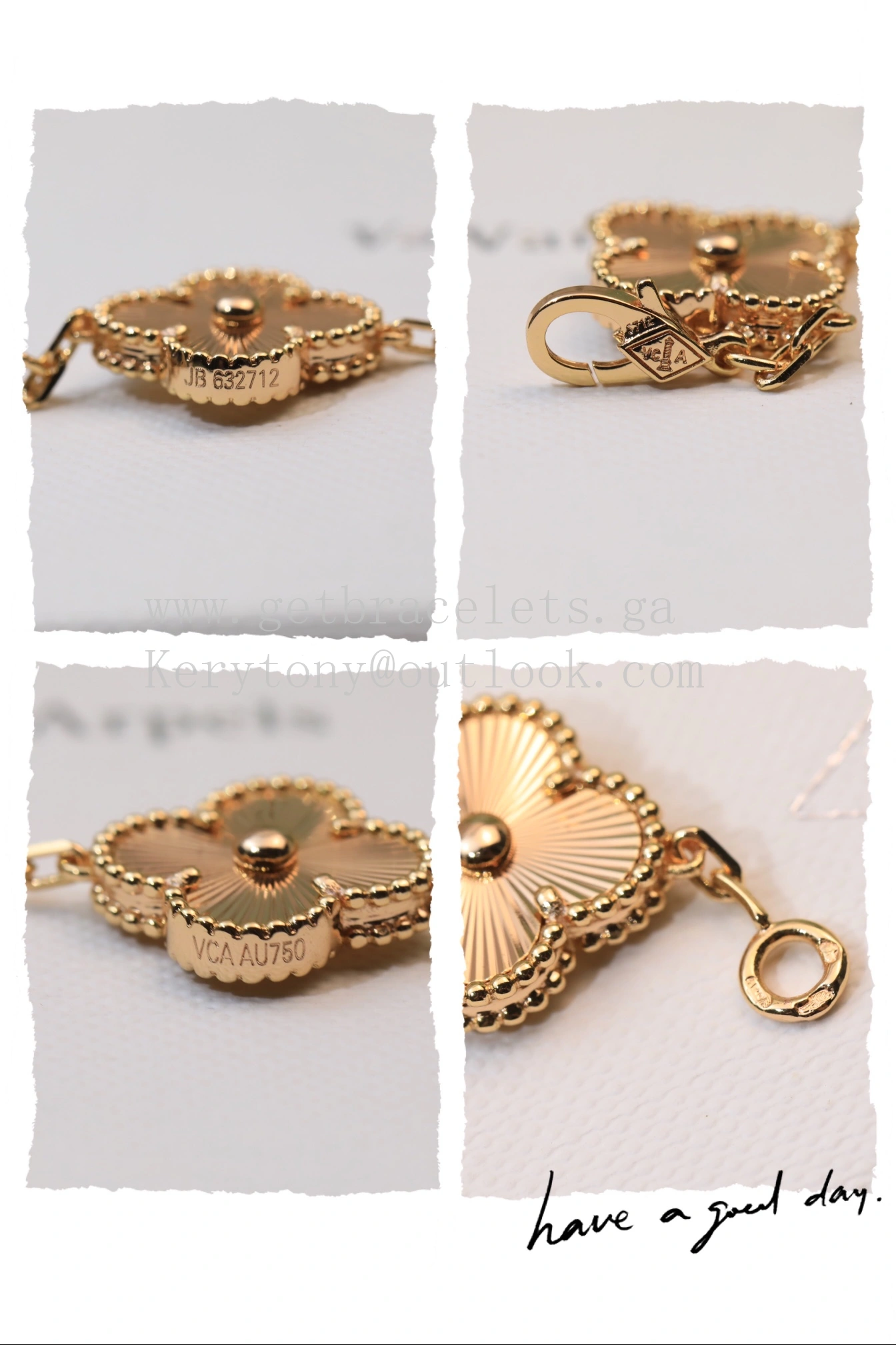 Van Cleef & Arpels Vintage Alhambra Bracelet 5 Motifs Guilloche Yellow Gold Rose Gold White Gold