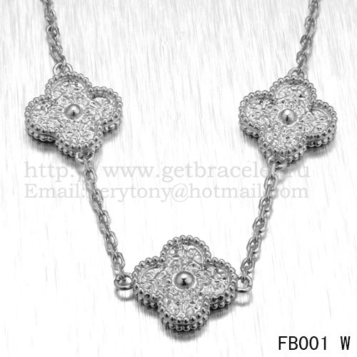 Van Cleef & Arpels Vintage Alhambra Bracelet 5 Motifs White Gold