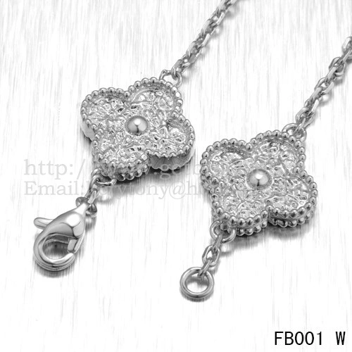 Van Cleef & Arpels Vintage Alhambra Bracelet 5 Motifs White Gold