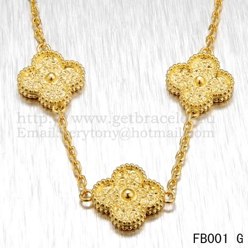 Van Cleef & Arpels Vintage Alhambra Bracelet 5 Motifs Yellow Gold