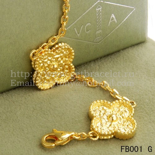 Van Cleef & Arpels Vintage Alhambra Bracelet 5 Motifs Yellow Gold