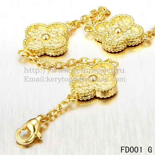 Van Cleef & Arpels Vintage Alhambra Necklace Yellow Gold 10 Motifs