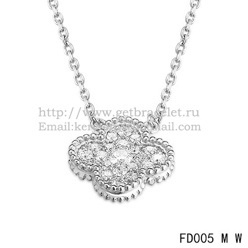 Van Cleef & Arpels Vintage Alhambra Pendant White Gold With Diamonds