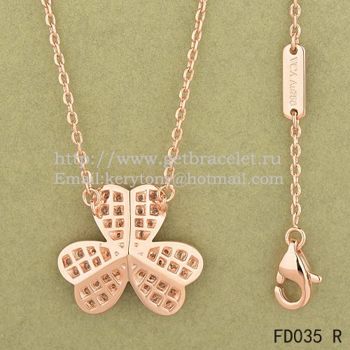 Van Cleef Arpels Frivole Necklace Pink Gold With Pave Diamonds