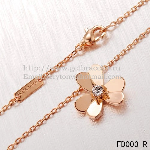 Van Cleef Arpels Frivole Necklace Pink Gold With Round Diamonds