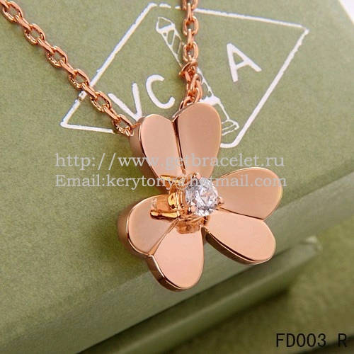 Van Cleef Arpels Frivole Necklace Pink Gold With Round Diamonds