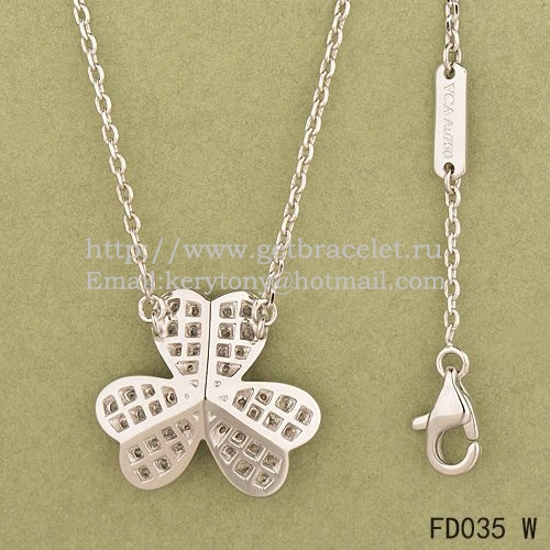 Van Cleef Arpels Frivole Necklace White Gold With Pave Diamonds