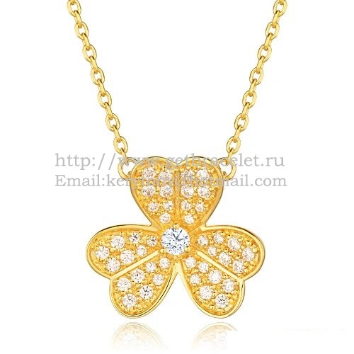 Van Cleef Arpels Frivole Necklace Yellow Gold With Pave Diamonds