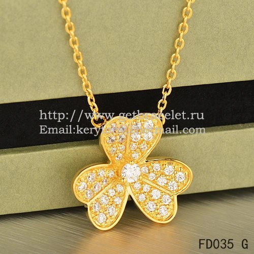 Van Cleef Arpels Frivole Necklace Yellow Gold With Pave Diamonds