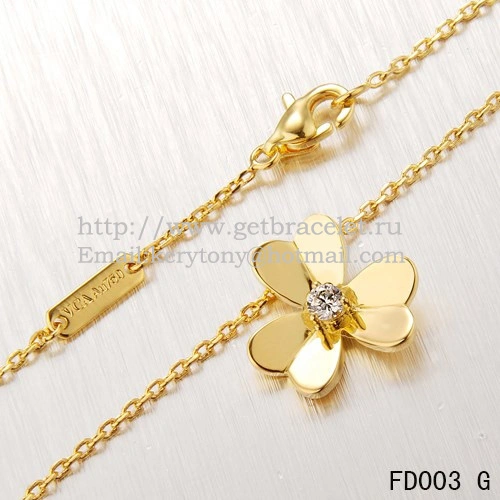 Van Cleef Arpels Frivole Necklace Yellow Gold With Round Diamonds