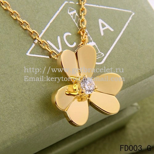 Van Cleef Arpels Frivole Necklace Yellow Gold With Round Diamonds