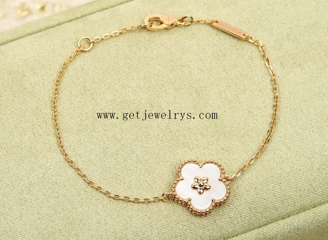 Van Cleef Arpels Lucky Spring Plum Blossom Bracelet Mother-of-pearl Rose Gold