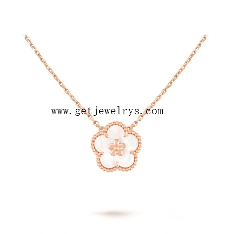 Van Cleef Arpels Lucky Spring Plum Blossom Pendant Mother-of-pearl Rose Gold