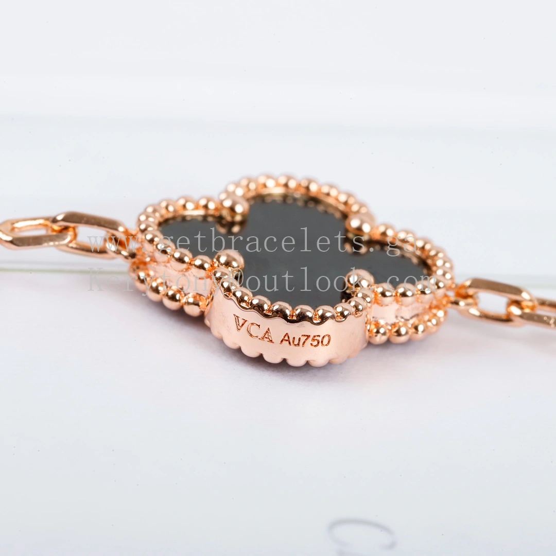 Van Cleef Arpels Magic Alhambra Bracelet 5 Motifs Gray Mother-of-pearl Rose Gold