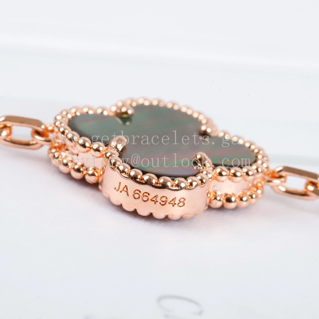 Van Cleef Arpels Magic Alhambra Bracelet 5 Motifs Gray Mother-of-pearl Rose Gold