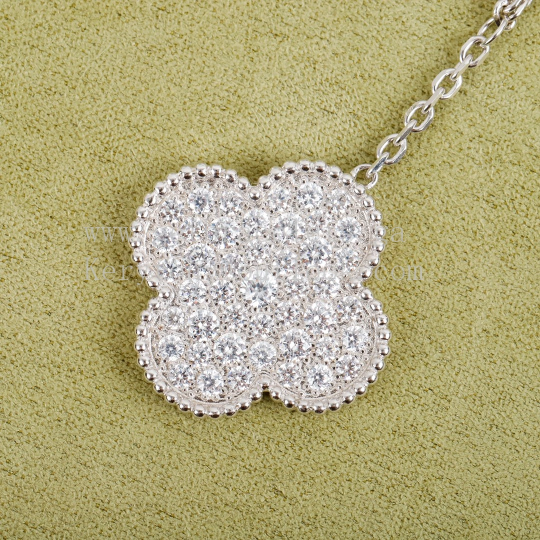 Van Cleef Arpels Magic Alhambra Bracelet 5 Motifs White Gold with Diamonds