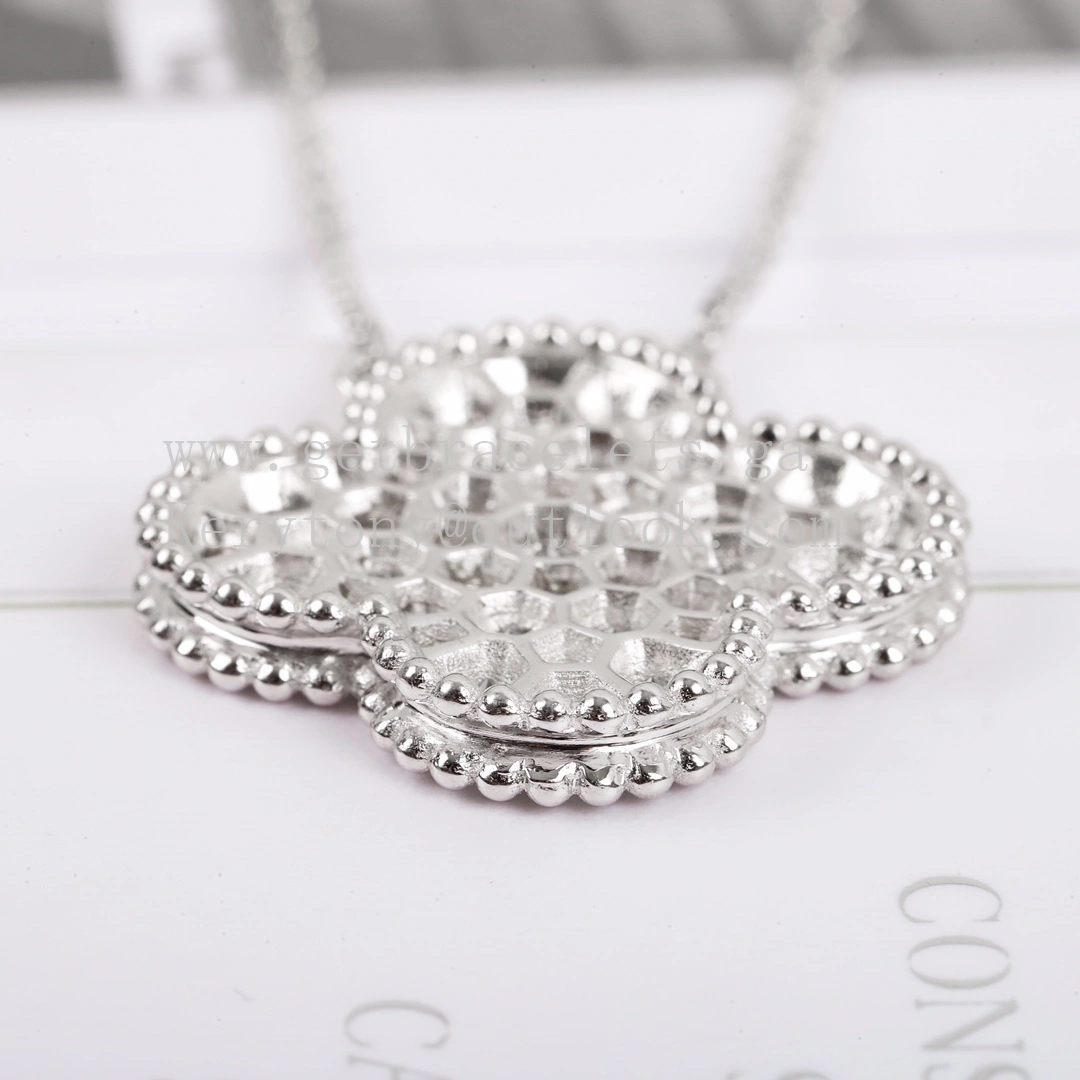 Van Cleef Arpels Magic Alhambra Pendant White Gold with Pave Diamonds