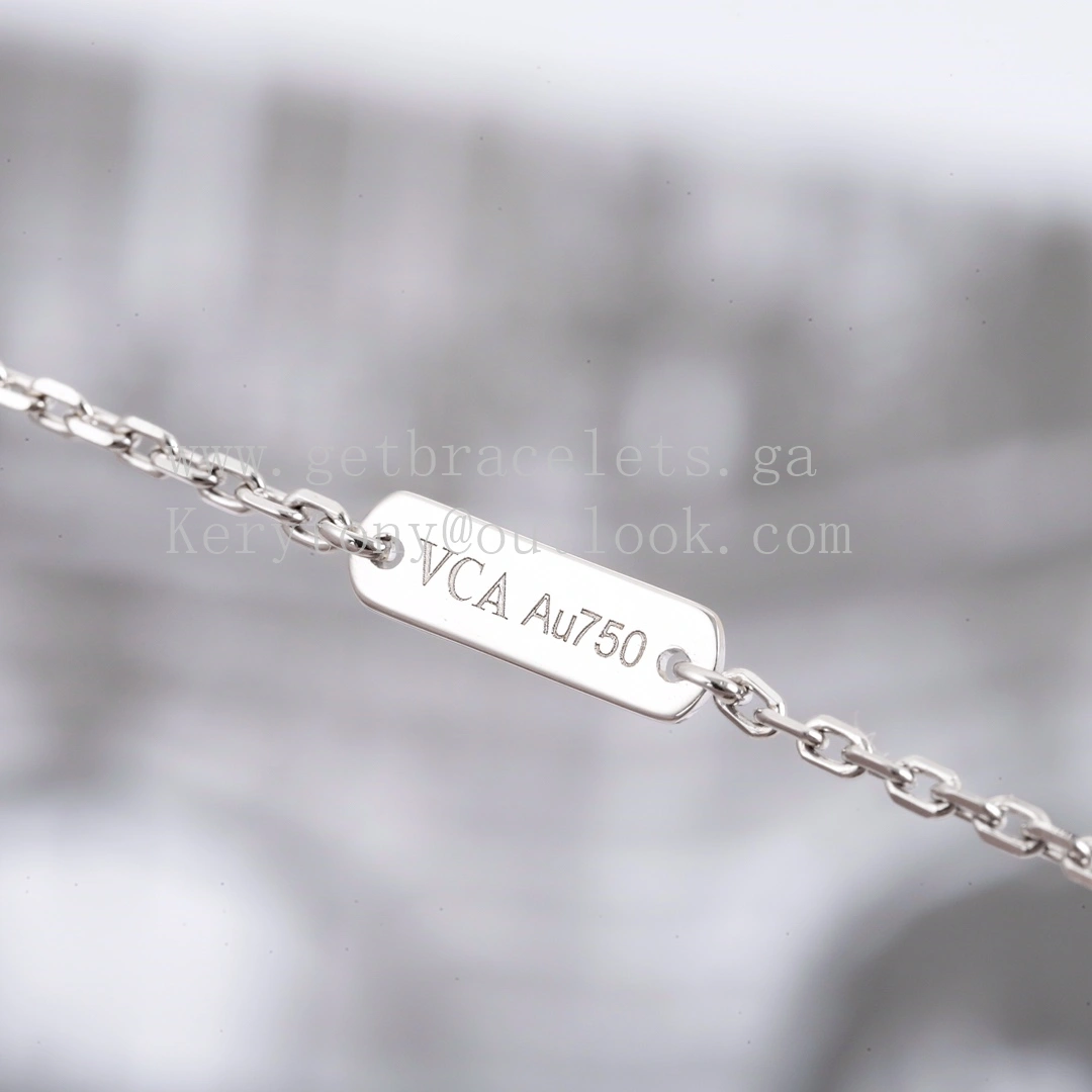 Van Cleef Arpels Magic Alhambra Pendant White Gold with Pave Diamonds