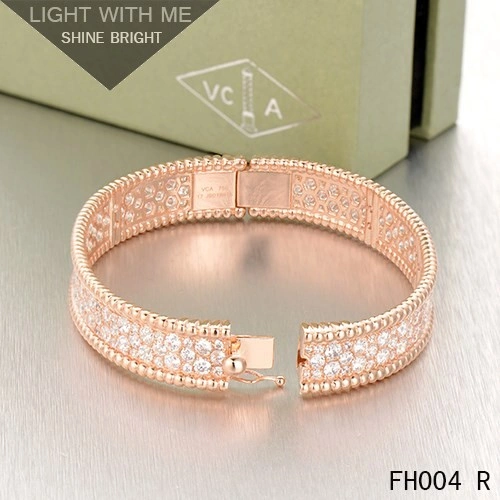 Van Cleef Arpels Perlee Bracelet with Diamonds Pink Gold-Medium Model