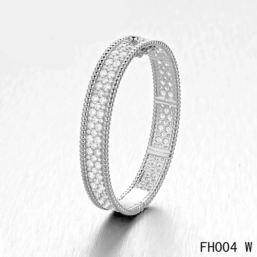 Van Cleef Arpels Perlee Bracelet with Diamonds White Gold-Medium Model