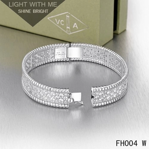 Van Cleef Arpels Perlee Bracelet with Diamonds White Gold-Medium Model