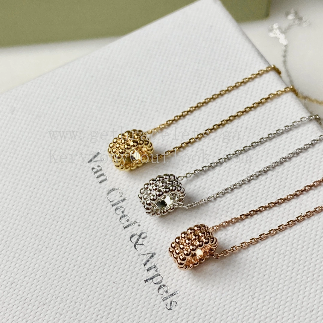 Van Cleef Arpels Perlee Pearls Necklace 3 Rows Yellow Gold Rose Gold White Gold