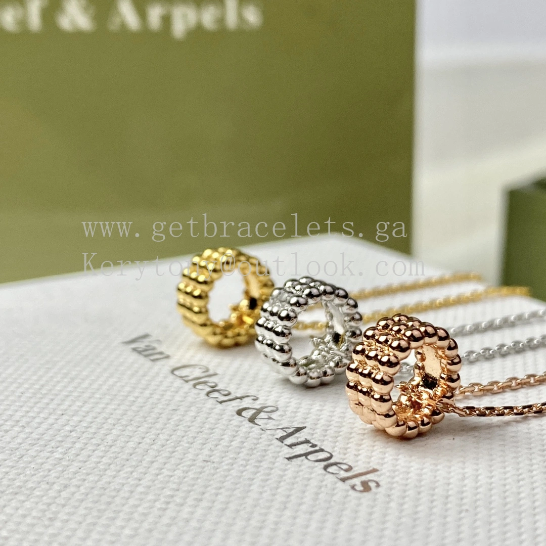 Van Cleef Arpels Perlee Pearls Necklace 3 Rows Yellow Gold Rose Gold White Gold