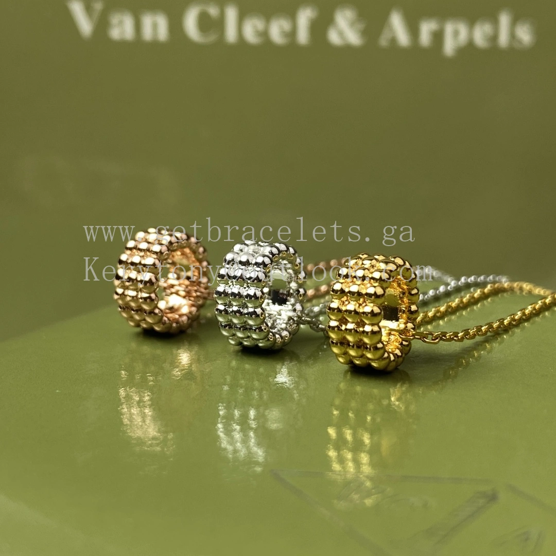 Van Cleef Arpels Perlee Pearls Necklace 3 Rows Yellow Gold Rose Gold White Gold