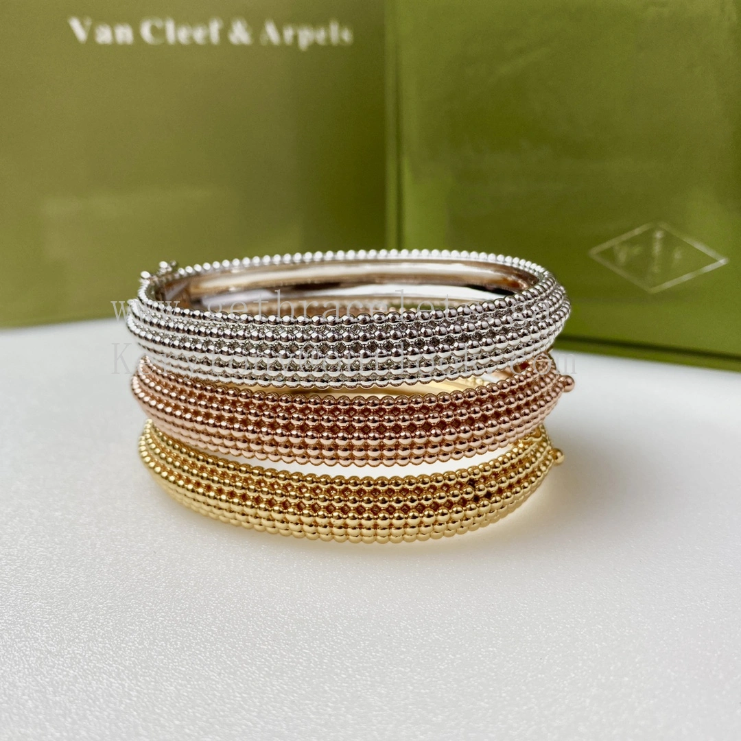 Van Cleef Arpels Perlee Pearls of Gold Bracelet 5 Rows Yellow Gold Rose Gold White Gold