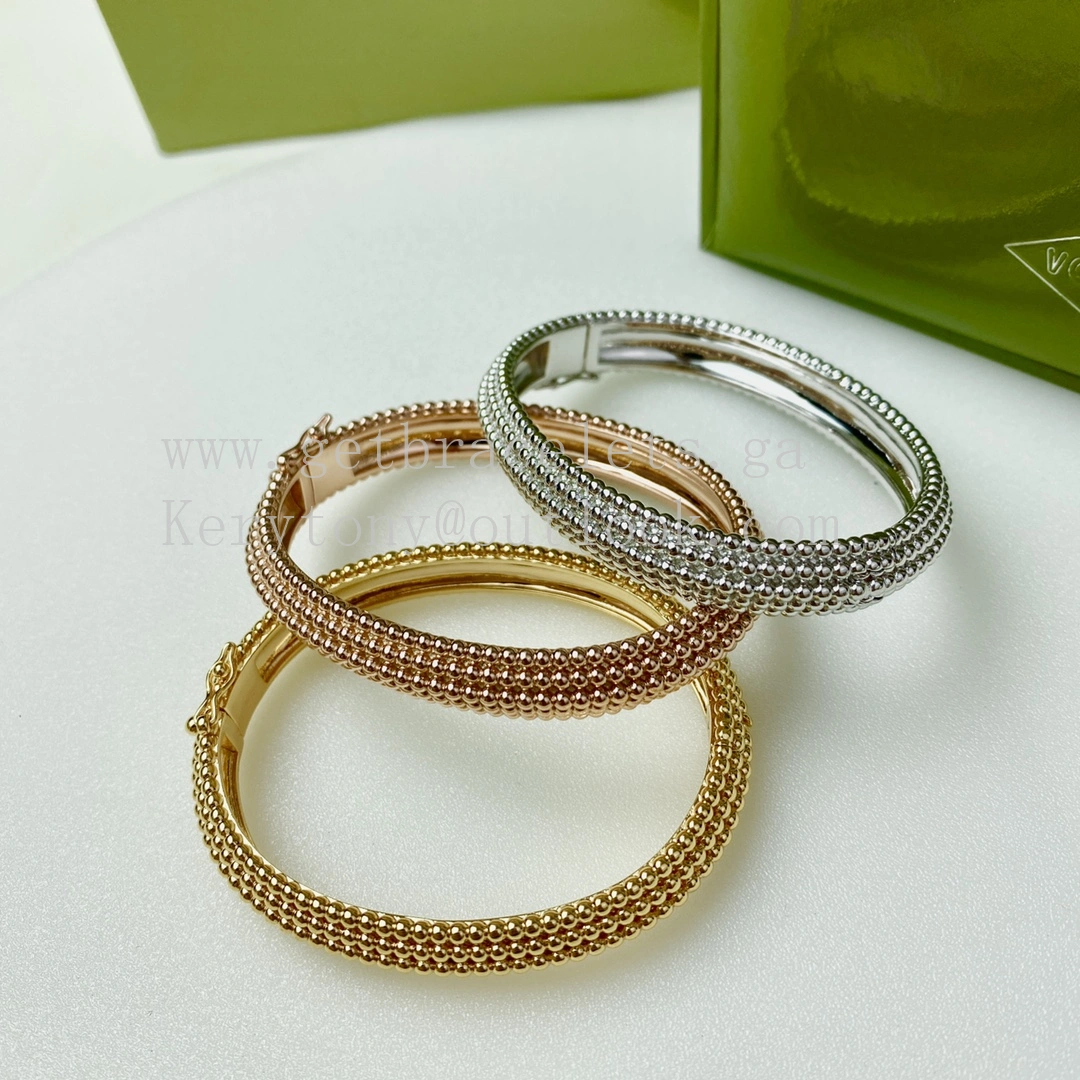 Van Cleef Arpels Perlee Pearls of Gold Bracelet 5 Rows Yellow Gold Rose Gold White Gold