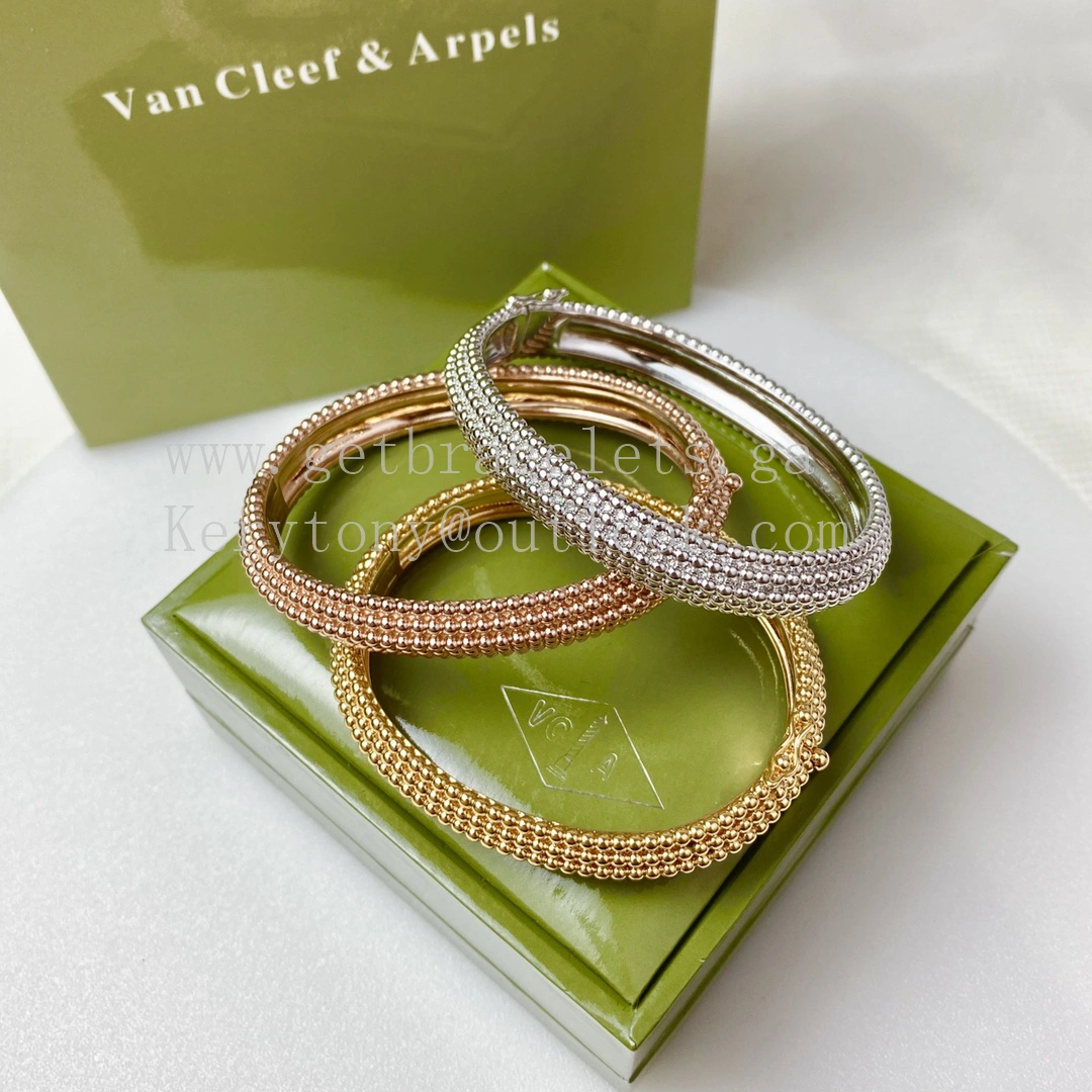 Van Cleef Arpels Perlee Pearls of Gold Bracelet 5 Rows Yellow Gold Rose Gold White Gold