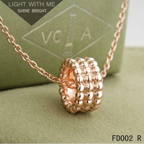 Van Cleef Arpels Pink Gold Perlee Pendant 3 Rows