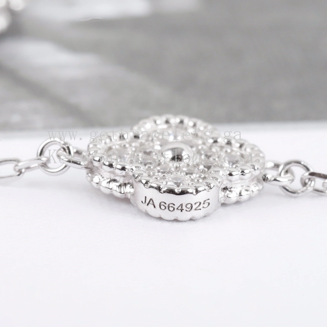 Van Cleef Arpels Sweet Alhambra Bracelet 6 Motifs Rose Gold With Pave Diamonds