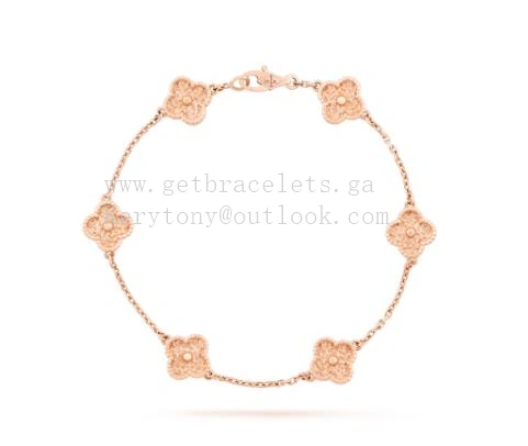 Van Cleef Arpels Sweet Alhambra Bracelet 6 Motifs Rose Gold